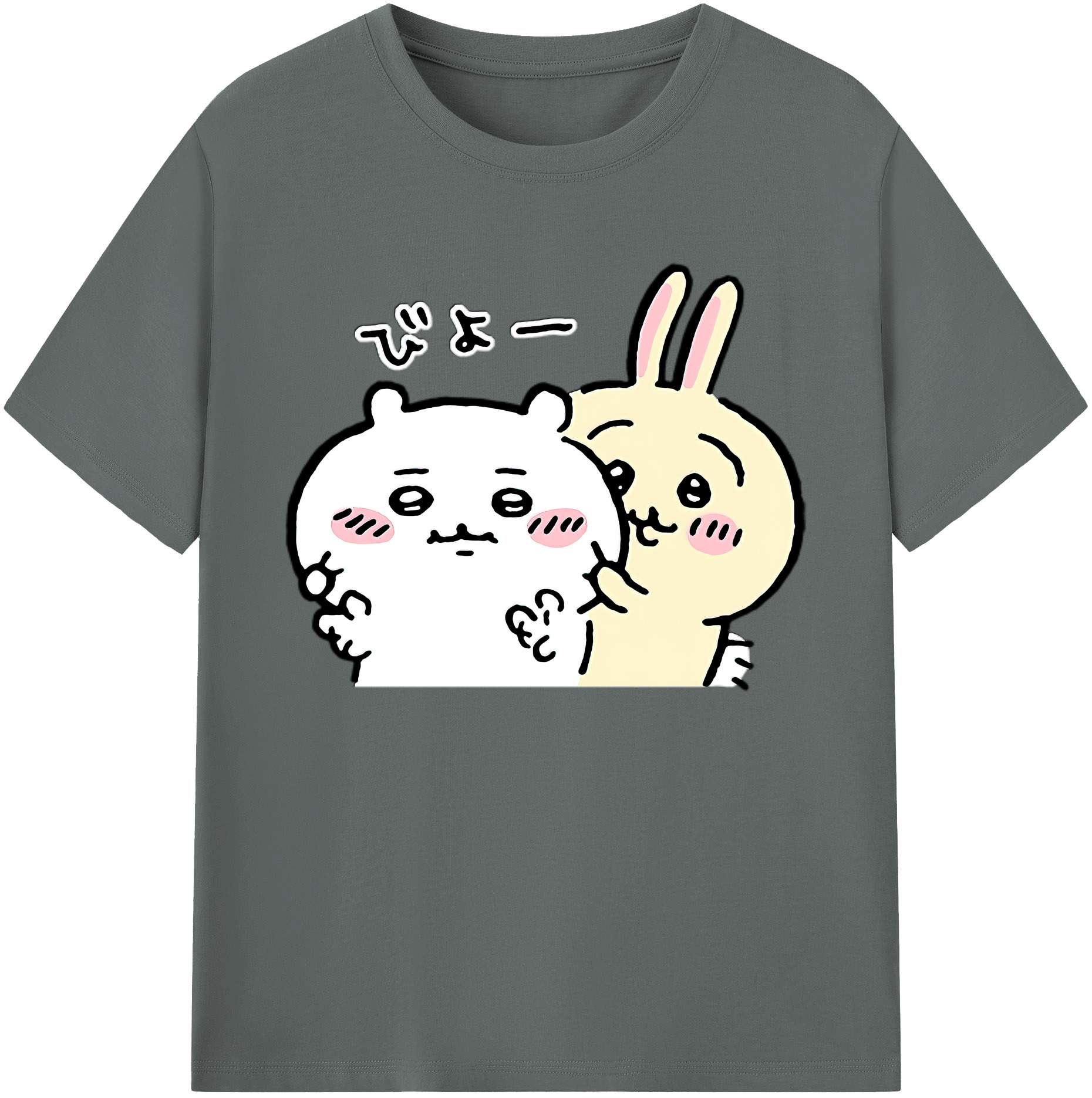 （画像用） ちいかわ うさぎ Chii-kawa usagi 綿100％ メンズ半袖Tシャツ｜肌触りやわらか＆通気性